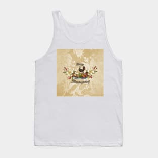 Happy Thanksgiving, with cute turkey, flowers and fruit Tank Top